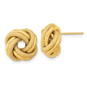 14k Y Gold Love Knot Post Earrings 1.9grms