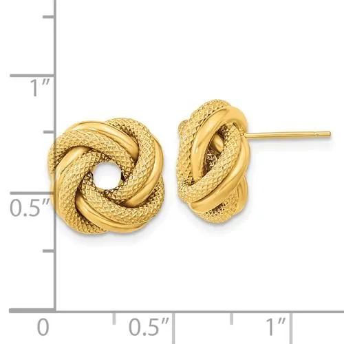 14k Y Gold Love Knot Post Earrings 1.9grms