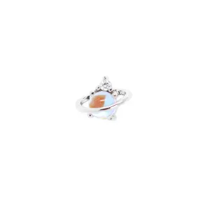 14KT Solid Gold Saturn Threaded Labret Earring