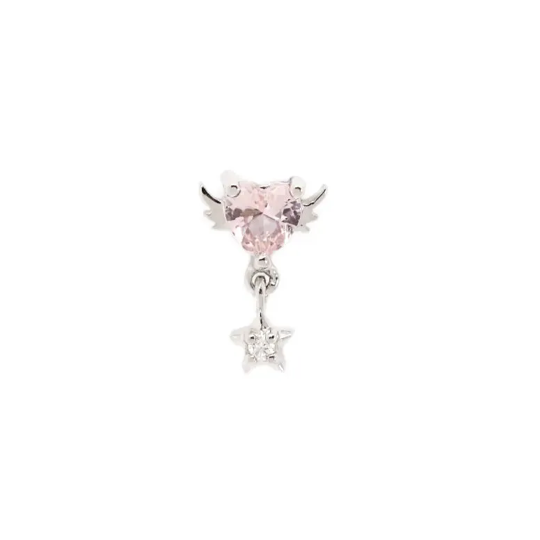 14KT Solid Gold Star Angel Threaded Labret Earring
