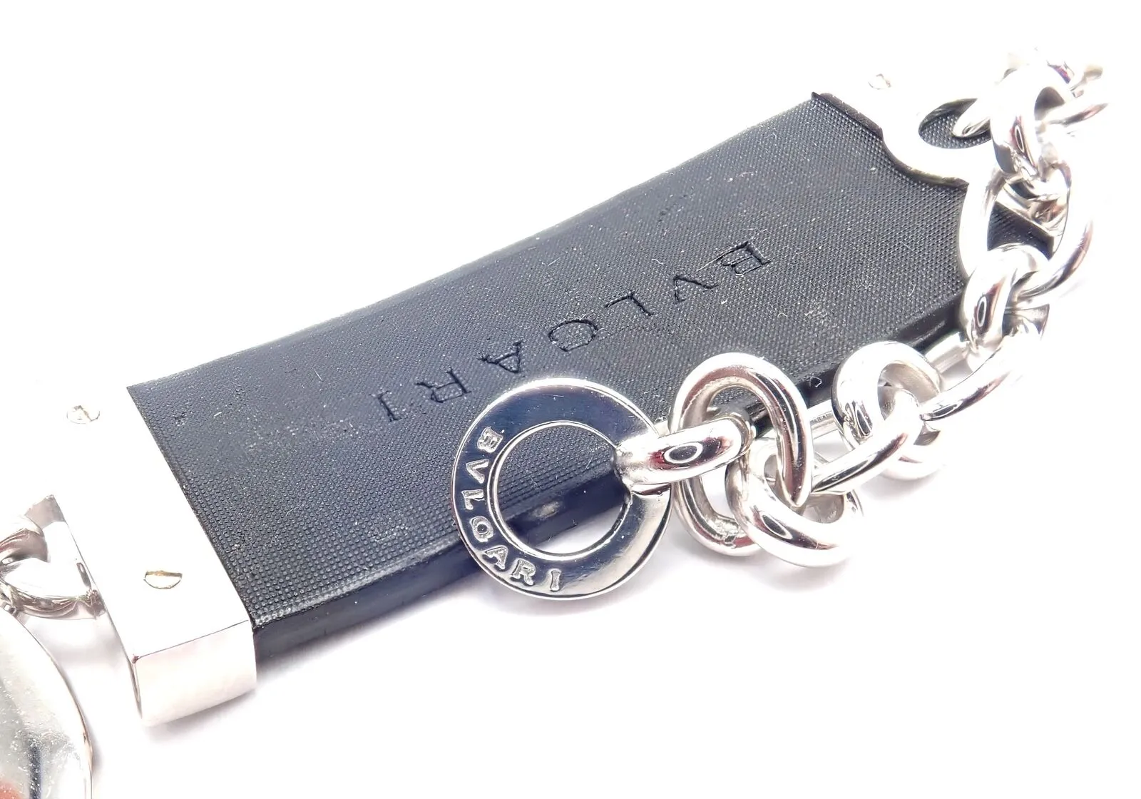 Authentic! Bvlgari Bulgari Astrale 18k White Gold Diamond Shagreen Bracelet