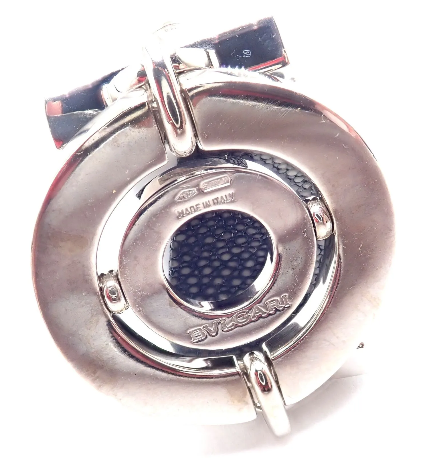 Authentic! Bvlgari Bulgari Astrale 18k White Gold Diamond Shagreen Bracelet