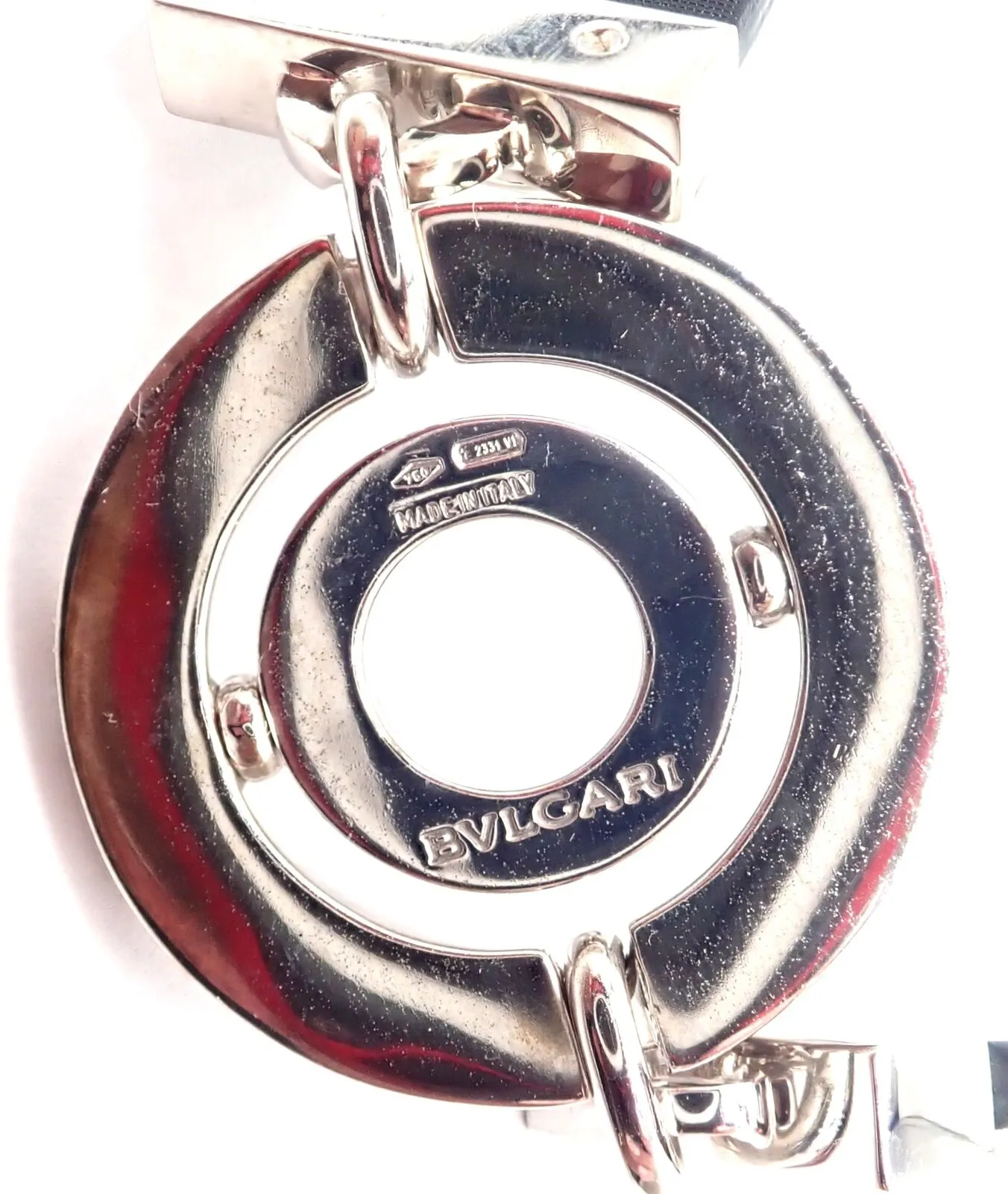 Authentic! Bvlgari Bulgari Astrale 18k White Gold Diamond Shagreen Bracelet