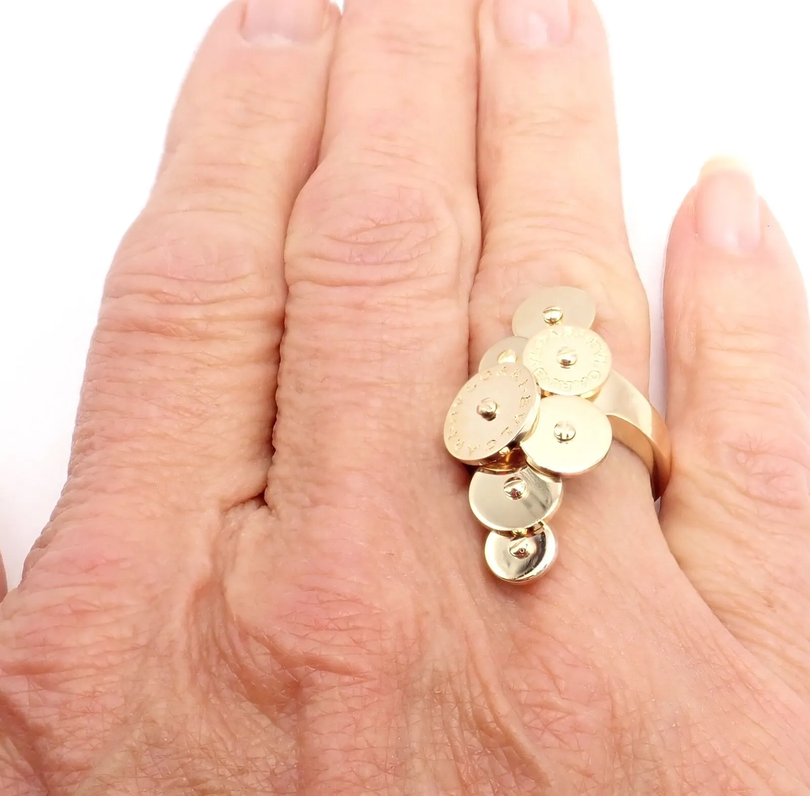 Authentic! Bvlgari Bulgari Cicladi 18k Yellow Gold Large Ring