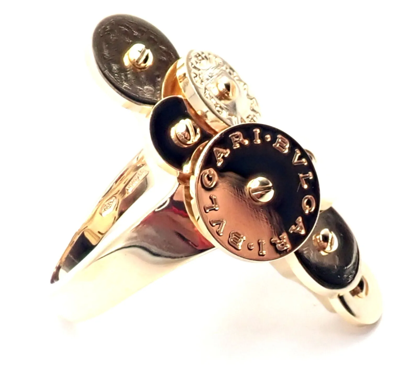 Authentic! Bvlgari Bulgari Cicladi 18k Yellow Gold Large Ring