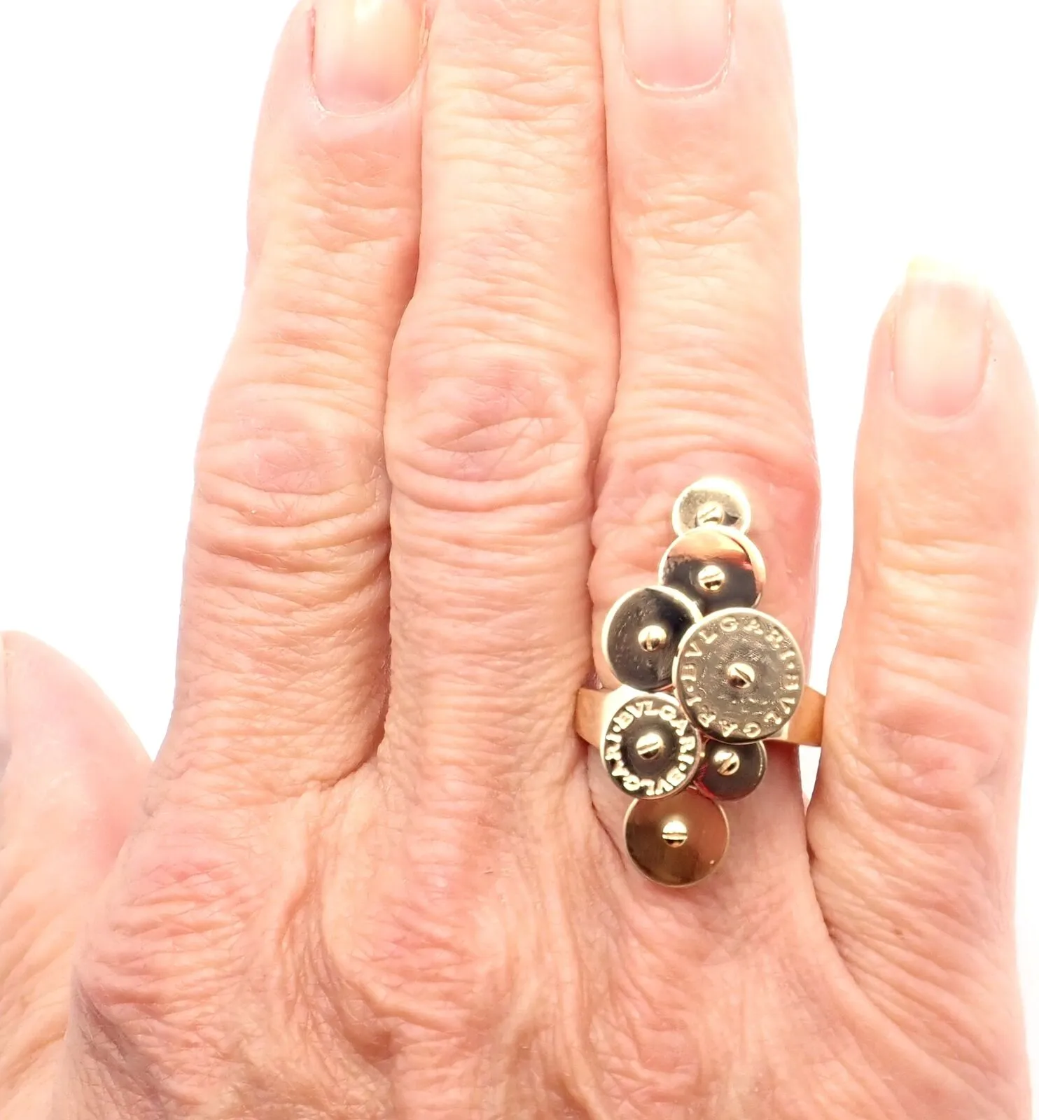 Authentic! Bvlgari Bulgari Cicladi 18k Yellow Gold Large Ring