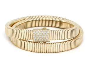 Beladora Diamond Double Wrap Tubogas Bracelet in 18K Gold