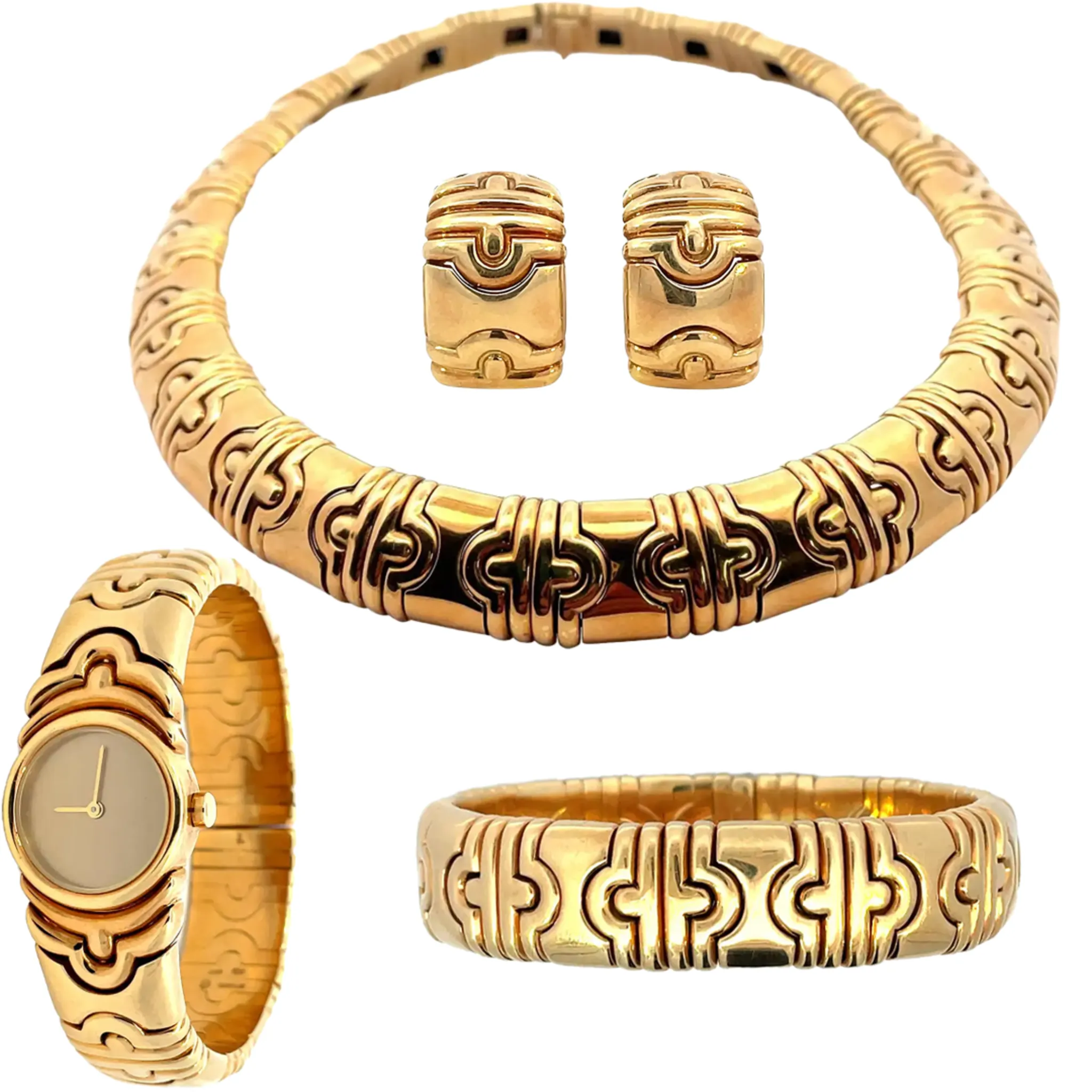 Bulgari 1980s 18KT Yellow Gold Parentesi Suite