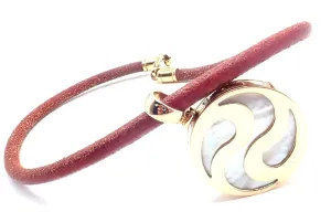 Bvlgari Bulgari Optical Illusion 18K Gold Steel Spinning MOP Pendant Necklace