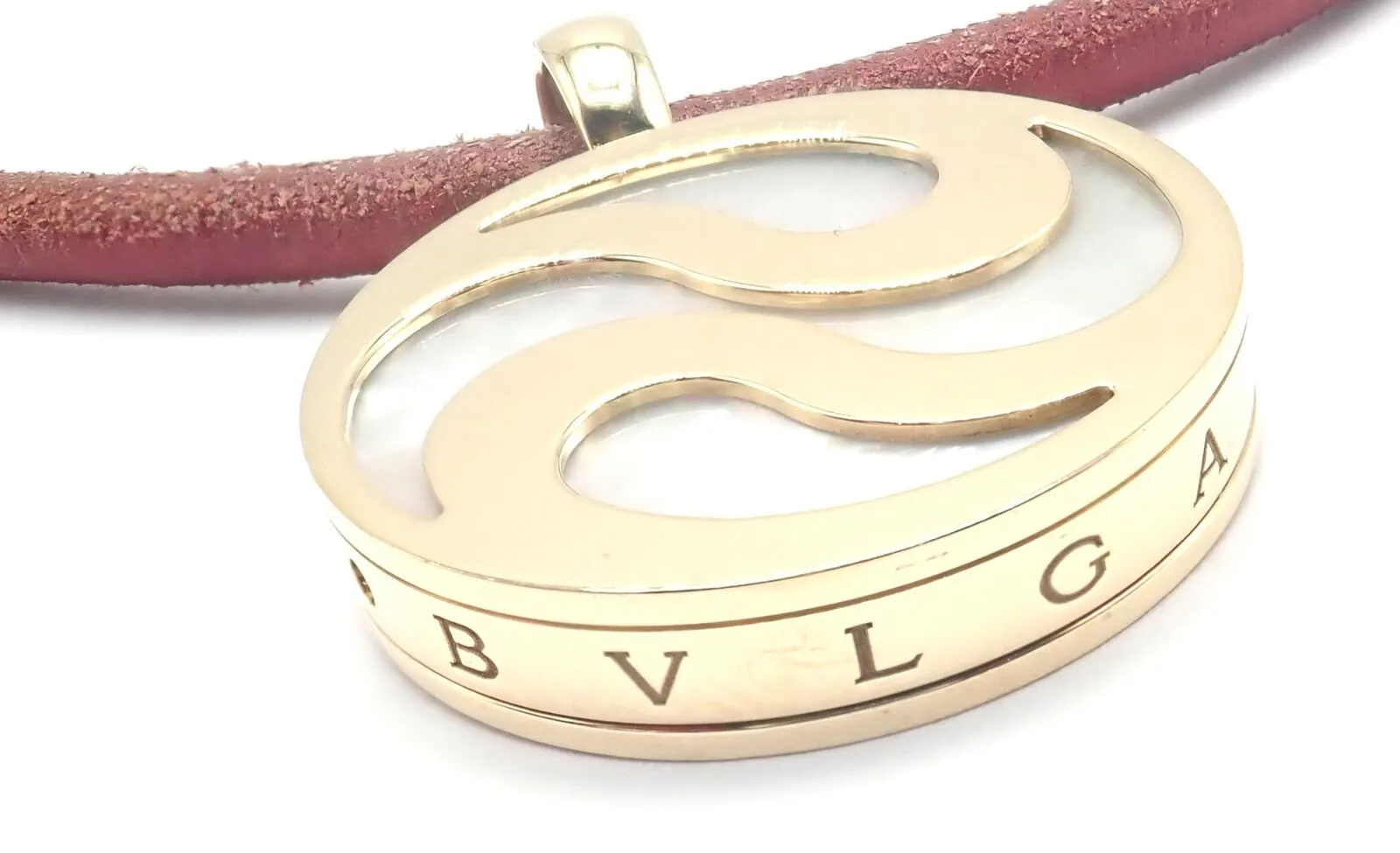 Bvlgari Bulgari Optical Illusion 18K Gold Steel Spinning MOP Pendant Necklace
