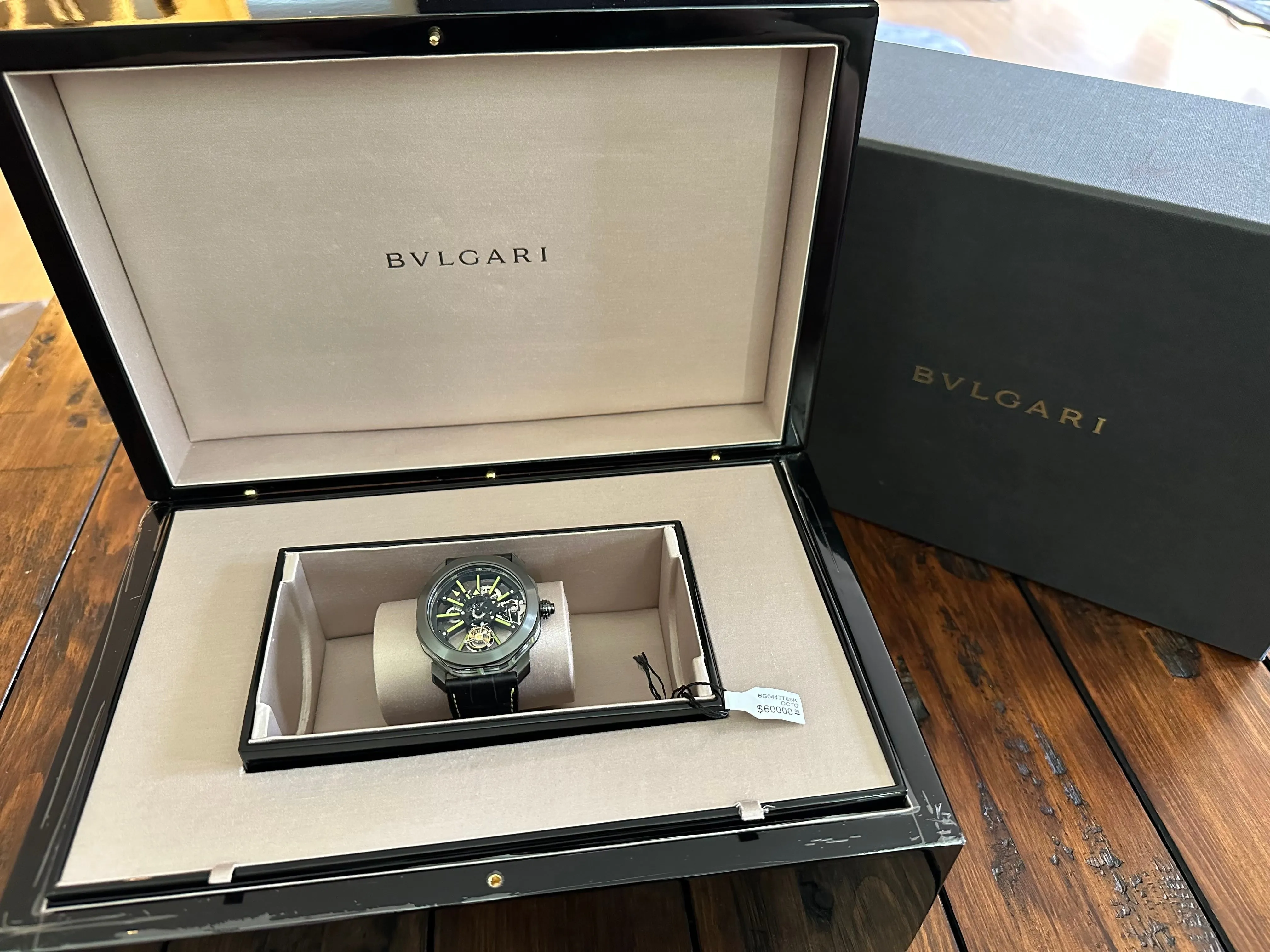 Bvlgari Octo Roma Sapphire Tourbillon Titanium DLC Mens Watch BG044TT8SK