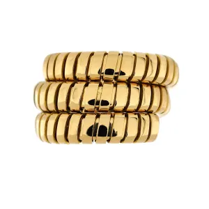 Bvlgari Triple Row Tubogas Yellow Gold Vintage Ring