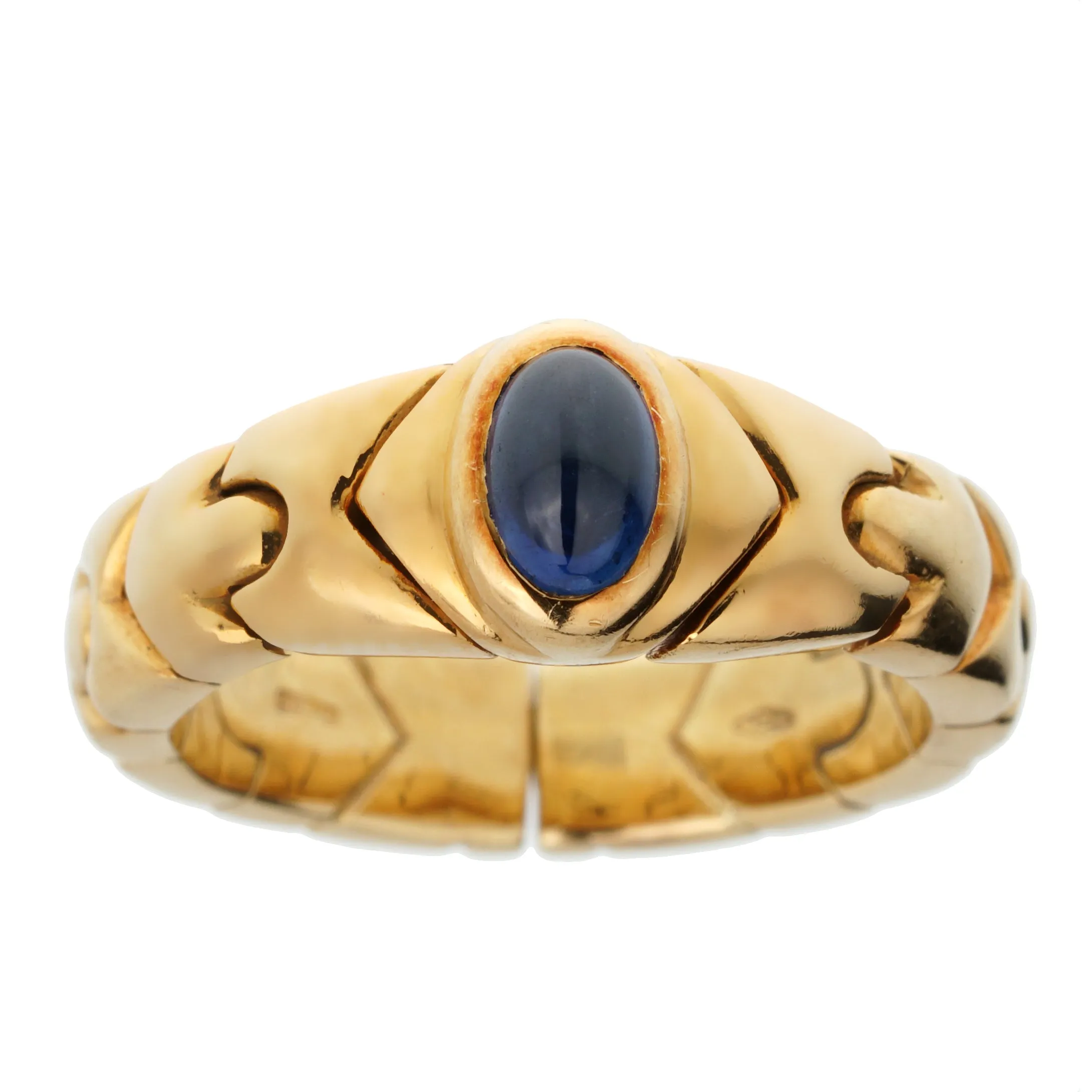 Bvlgari Vintage Sapphire Alveare 18k Yellow Gold Ring