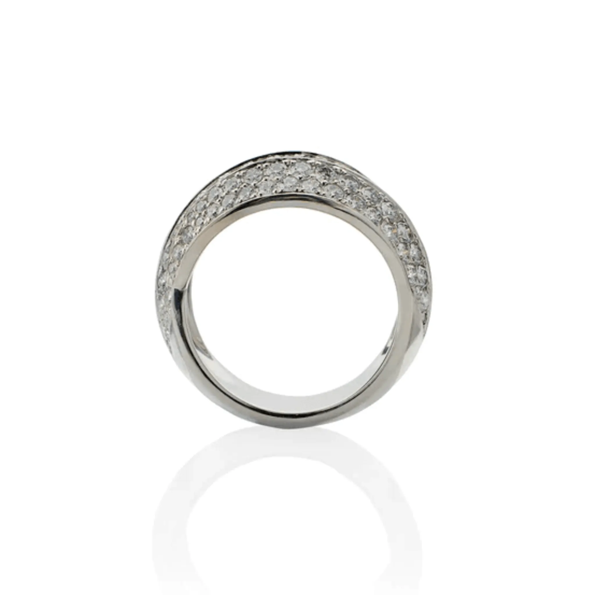 Cartier Paris Post-1980s 18KT White Gold Diamond Panthre Griffe Ring