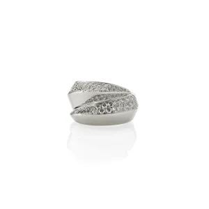 Cartier Paris Post-1980s 18KT White Gold Diamond Panthre Griffe Ring