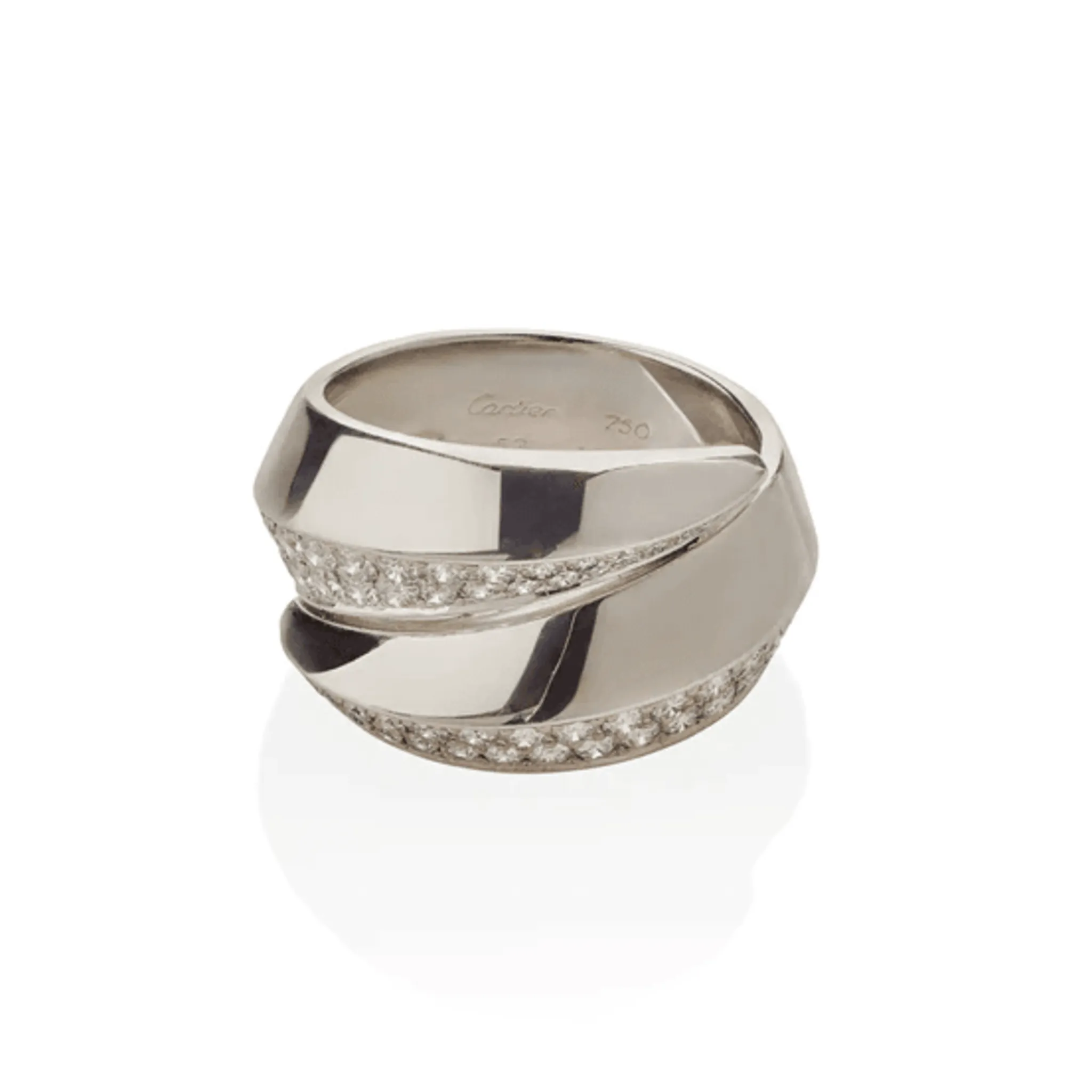 Cartier Paris Post-1980s 18KT White Gold Diamond Panthre Griffe Ring