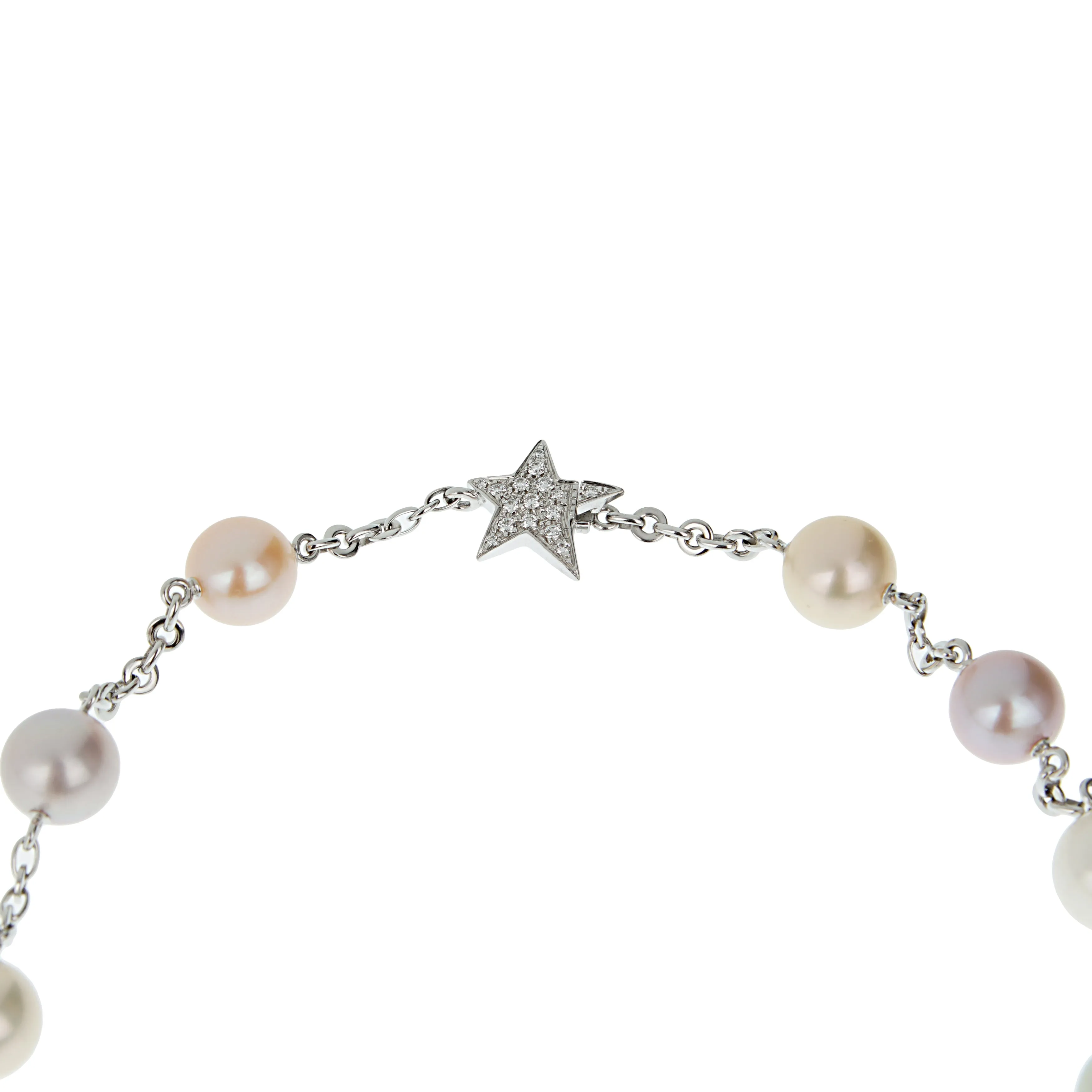 Chanel Camellia & Comete Motif Pearl Diamond White Gold Necklace
