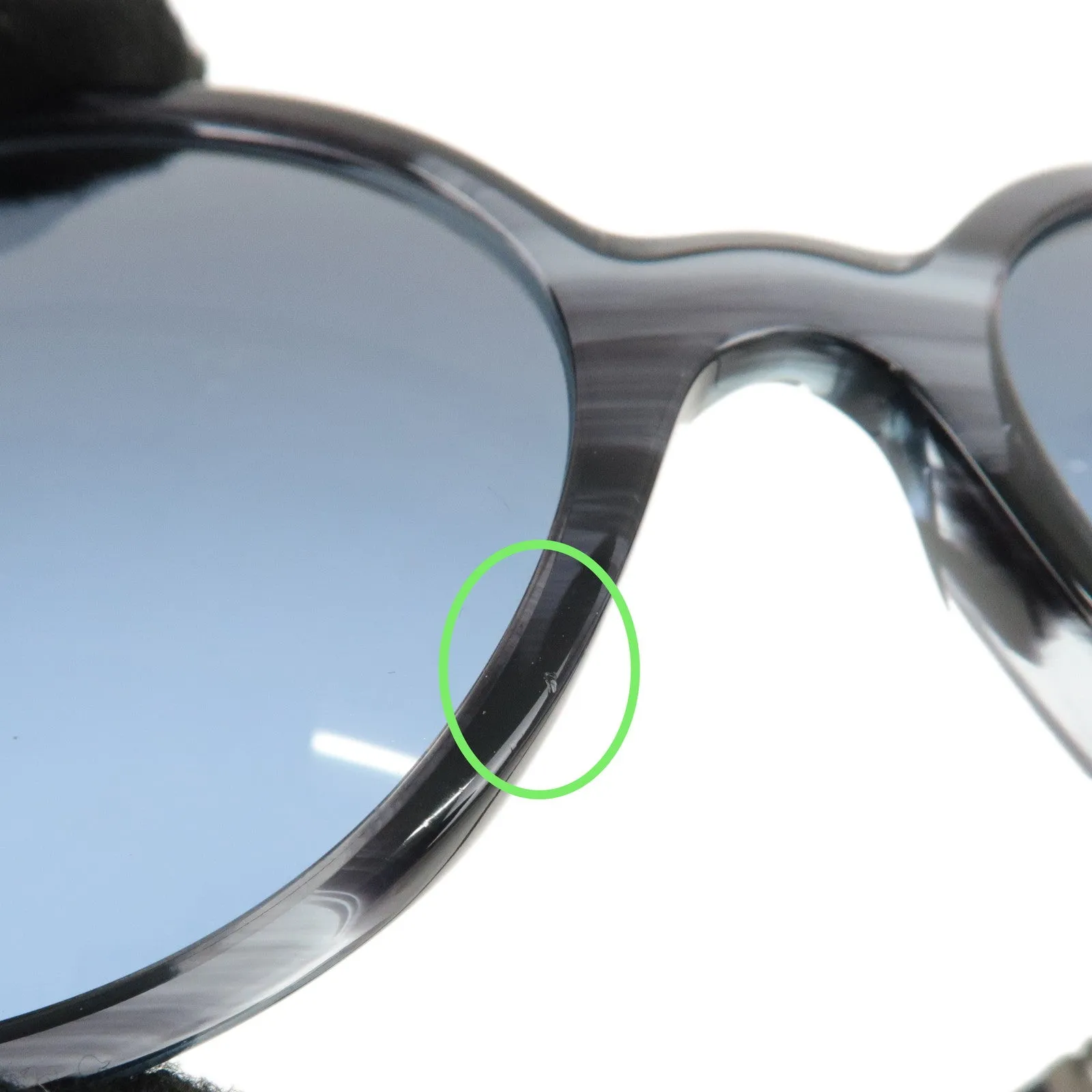 CHANEL Plastic Metal Chain Motif Sunglasses 56E20 140 Black 5353-A Used