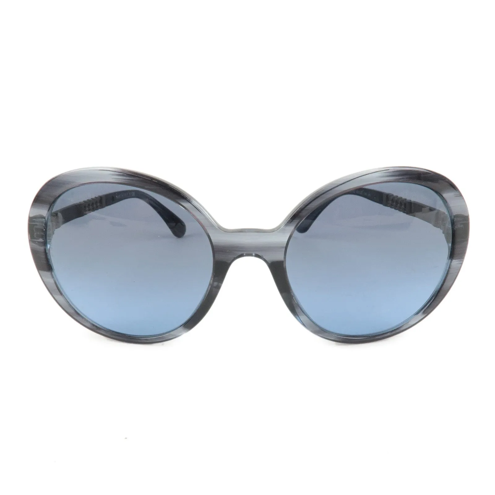 CHANEL Plastic Metal Chain Motif Sunglasses 56E20 140 Black 5353-A Used