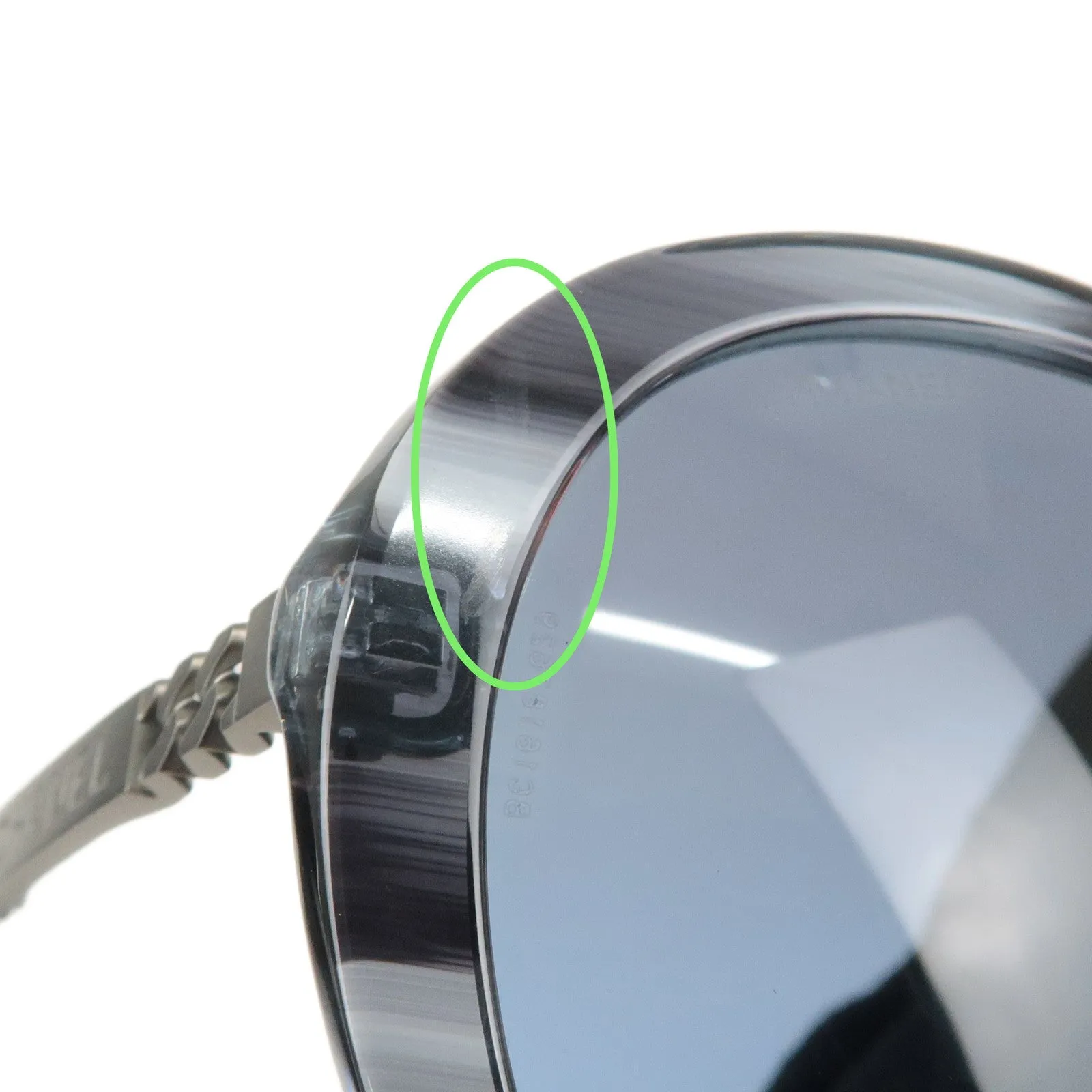 CHANEL Plastic Metal Chain Motif Sunglasses 56E20 140 Black 5353-A Used