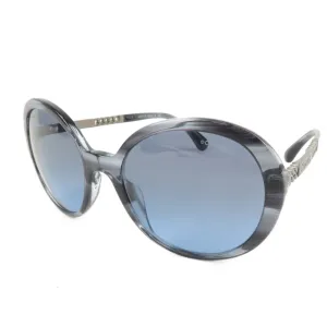 CHANEL Plastic Metal Chain Motif Sunglasses 56E20 140 Black 5353-A Used