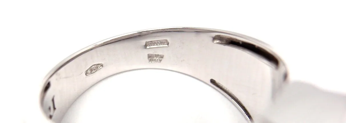 CLASSIC! AUTHENTIC! BVLGARI BULGARI 18K WHITE GOLD PARENTESI RING BAND SIZE 5