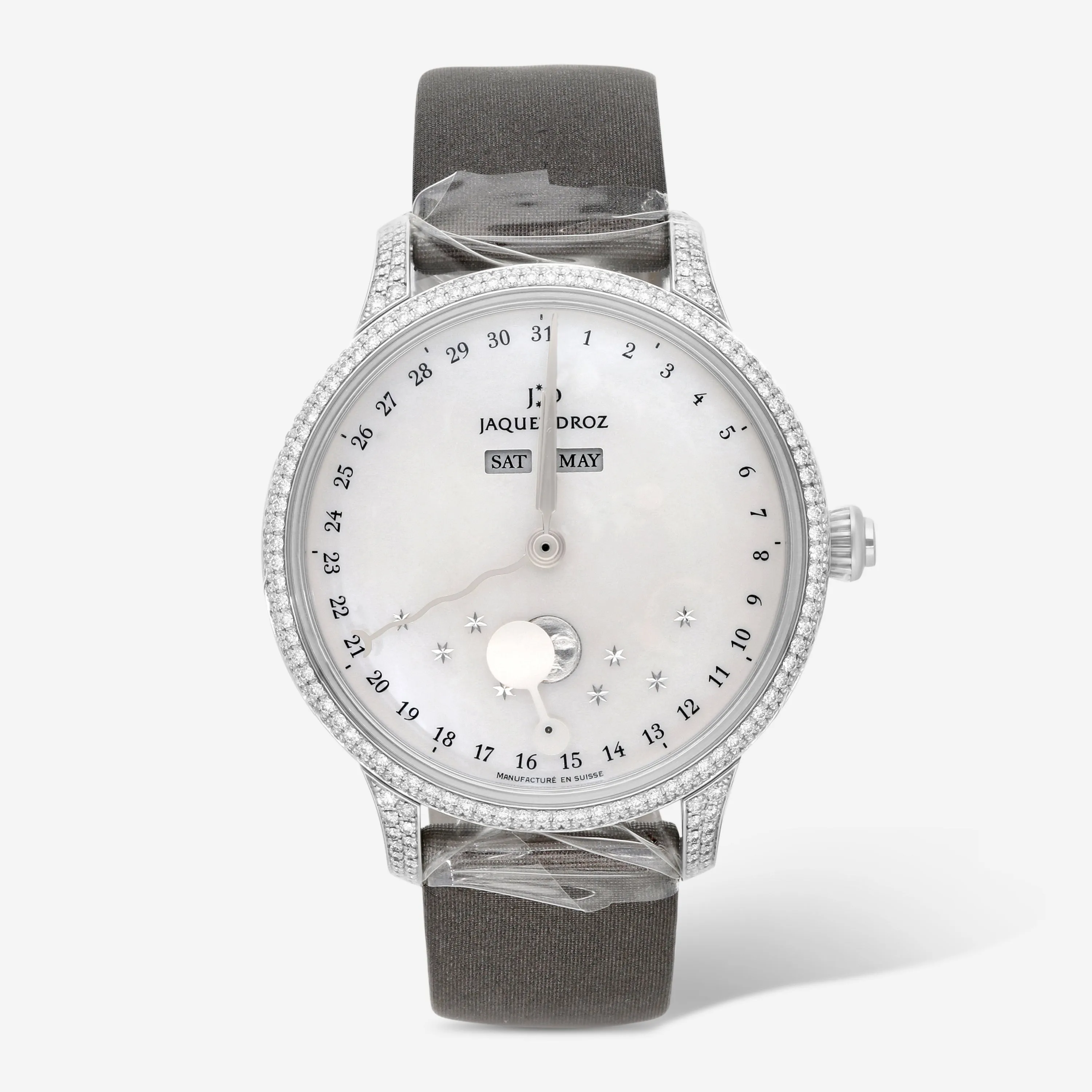 Jaquet Droz Astrale Eclipse 18K White Gold Diamond Automatic Ladies Watch J012614570