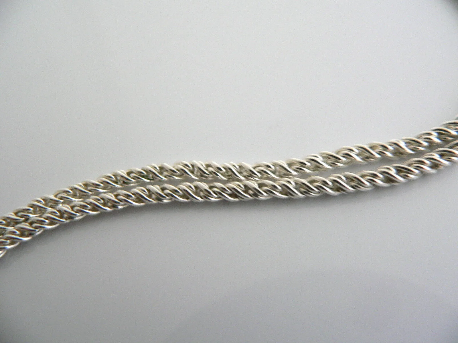 Tiffany & Co Silver Double Rope Love Knot Necklace Pendant Chain Gift Statement
