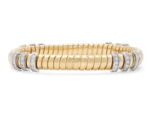 Tubogas Bracelet with Diamonds, in 18K Gold, by Beladora