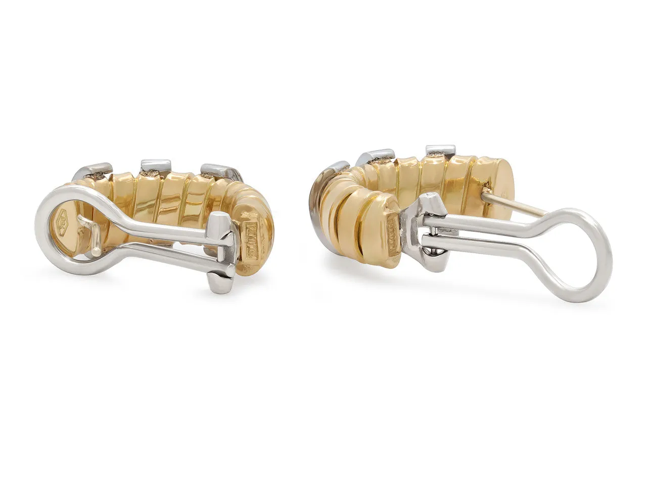 Tubogas Earrings with Diamonds, in 18K Gold, by Beladora