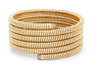 Tubogas Five Row Wrap Diamond Bracelet in 18K Gold, by Beladora