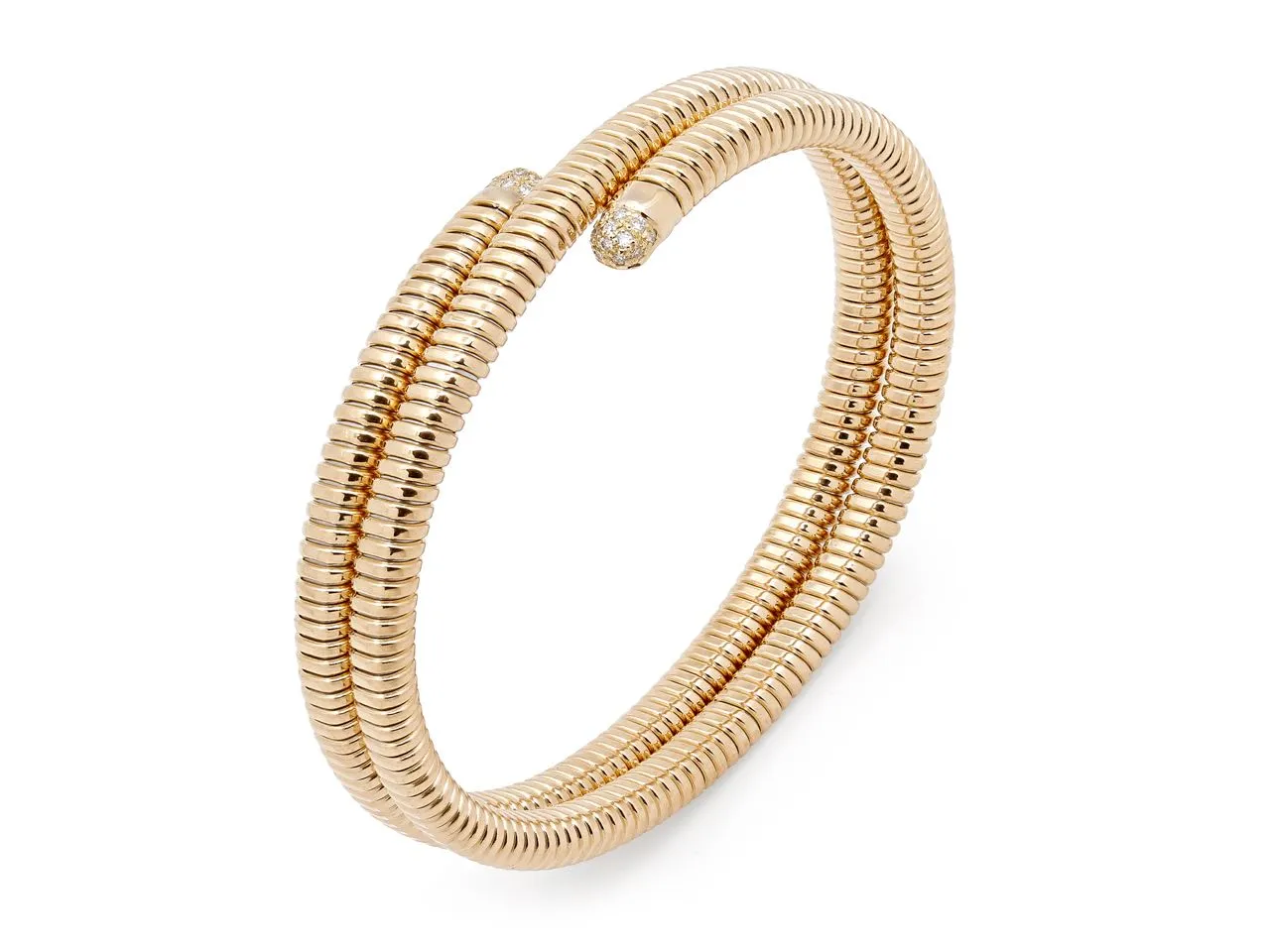 Tubogas Two Row Wrap Diamond Bracelet in 18K Gold, by Beladora