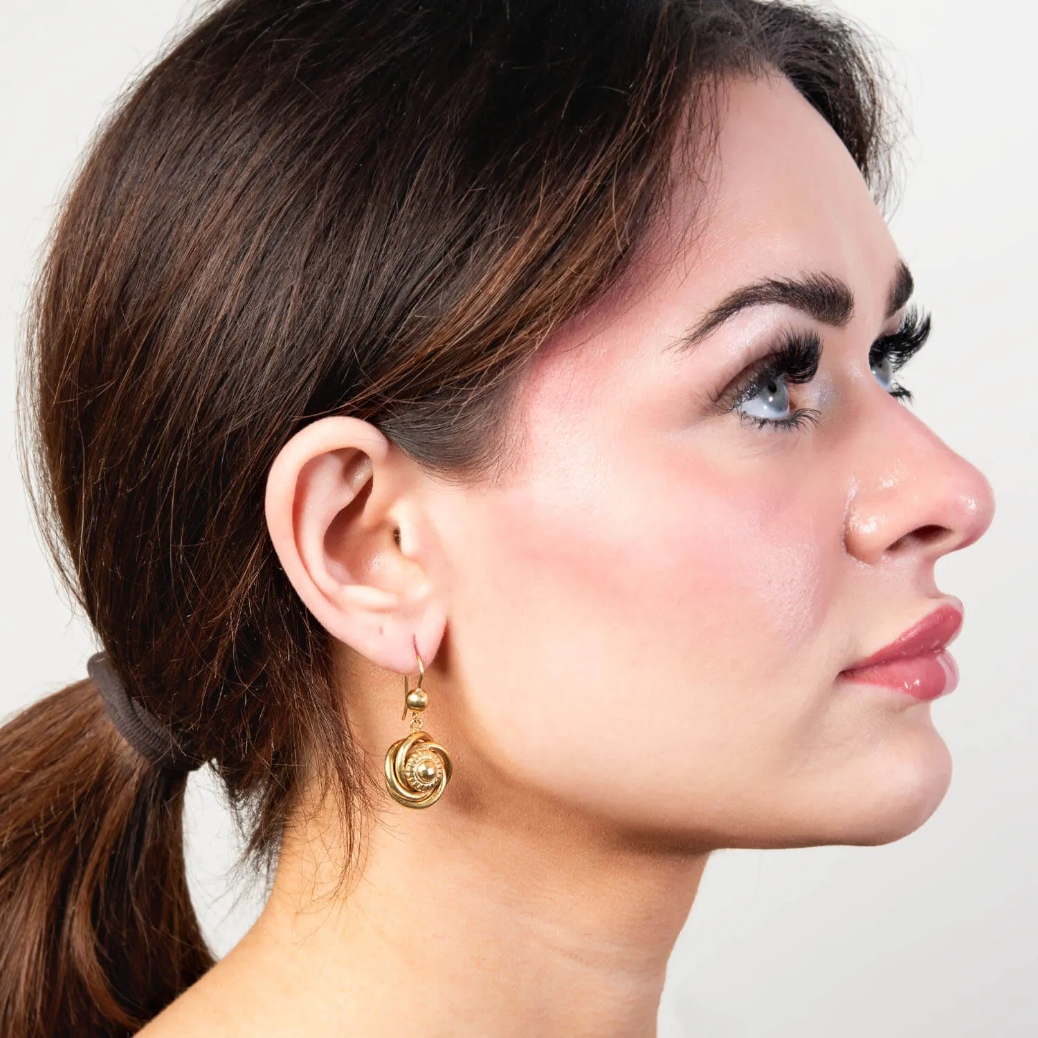 Victorian 9k Knot Motif Dangle Earrings