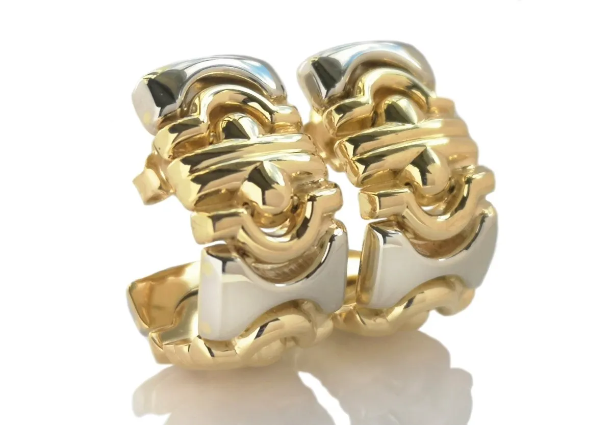 Vintage 1990s 18k Gold Parentesi Earrings